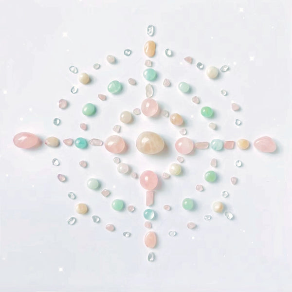 Calm Love, Find True Love - Rose Quartz & Morganite Crystal Grid