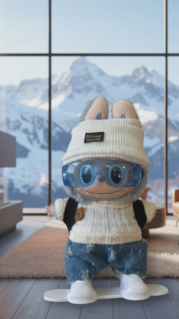 Handmade winter outfit for 17cm Labubu doll